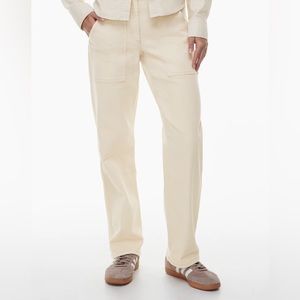 Aritzia Wilfred Free light yellow modern utility pant mid-rise jeans size 6